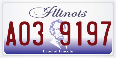 IL license plate A039197