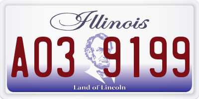 IL license plate A039199