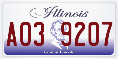 IL license plate A039207