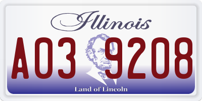 IL license plate A039208