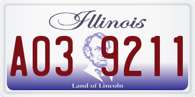 IL license plate A039211