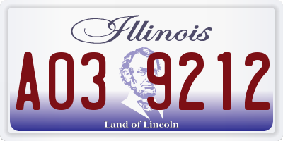 IL license plate A039212