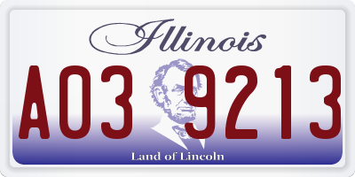IL license plate A039213