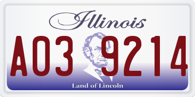 IL license plate A039214