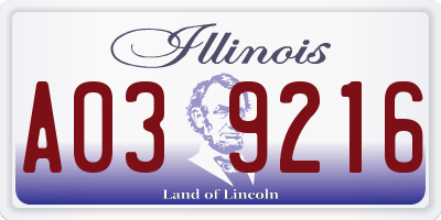 IL license plate A039216