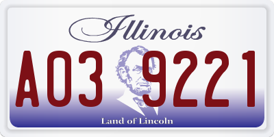 IL license plate A039221