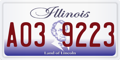 IL license plate A039223