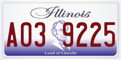 IL license plate A039225