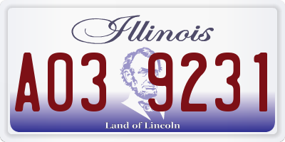 IL license plate A039231