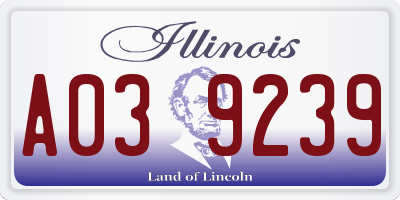 IL license plate A039239