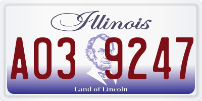 IL license plate A039247
