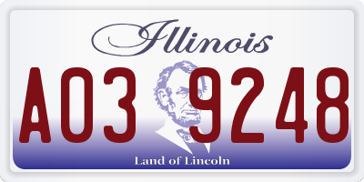 IL license plate A039248