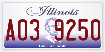 IL license plate A039250