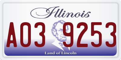 IL license plate A039253