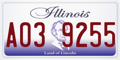 IL license plate A039255