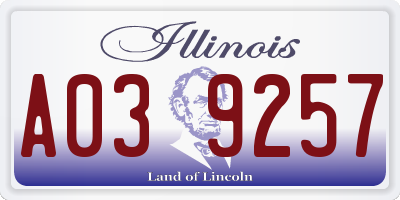 IL license plate A039257