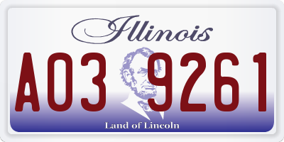 IL license plate A039261