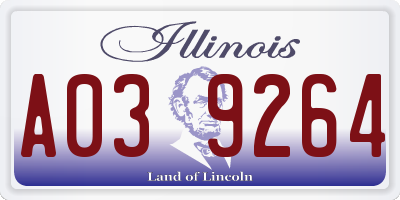 IL license plate A039264