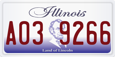 IL license plate A039266