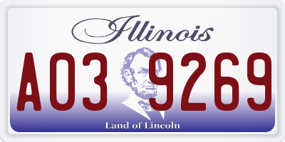 IL license plate A039269