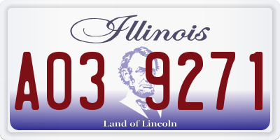 IL license plate A039271