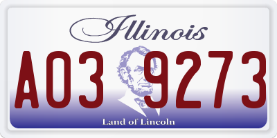 IL license plate A039273