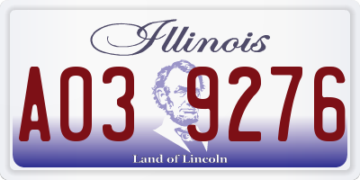 IL license plate A039276