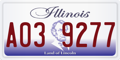 IL license plate A039277