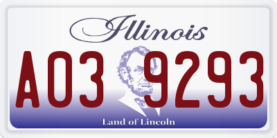 IL license plate A039293