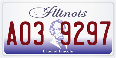 IL license plate A039297