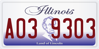 IL license plate A039303