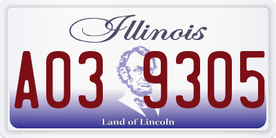 IL license plate A039305