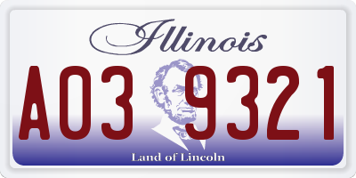 IL license plate A039321