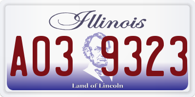 IL license plate A039323