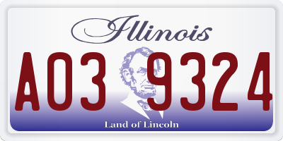 IL license plate A039324
