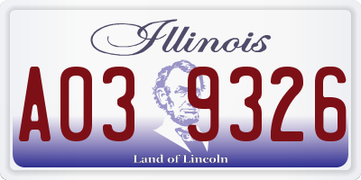 IL license plate A039326