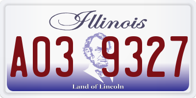 IL license plate A039327