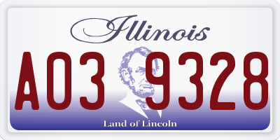 IL license plate A039328