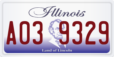 IL license plate A039329