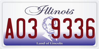 IL license plate A039336