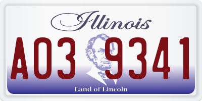 IL license plate A039341