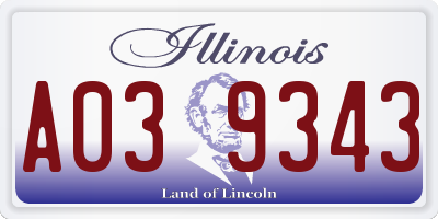 IL license plate A039343