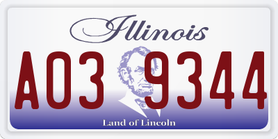 IL license plate A039344