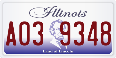 IL license plate A039348