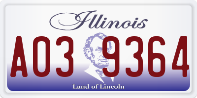 IL license plate A039364