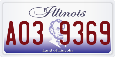 IL license plate A039369