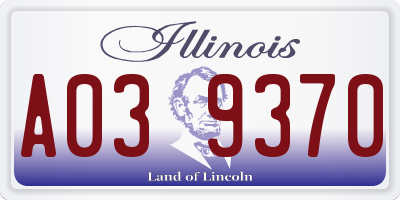 IL license plate A039370