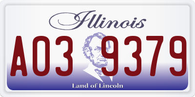 IL license plate A039379