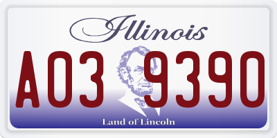 IL license plate A039390