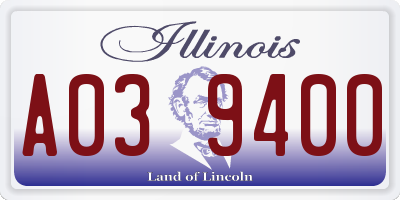 IL license plate A039400